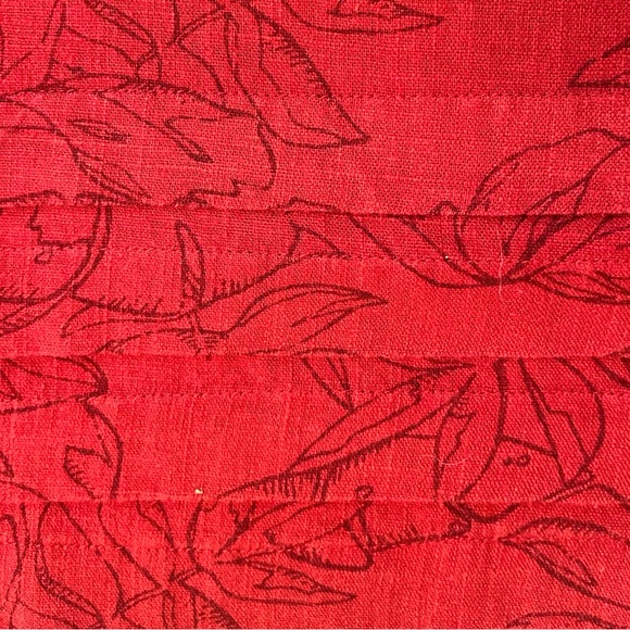 Nicole Miller Red V-Neck Dress Linen - Picture 3 of 6